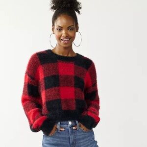 Fuzzy Cropped Sweater- XL